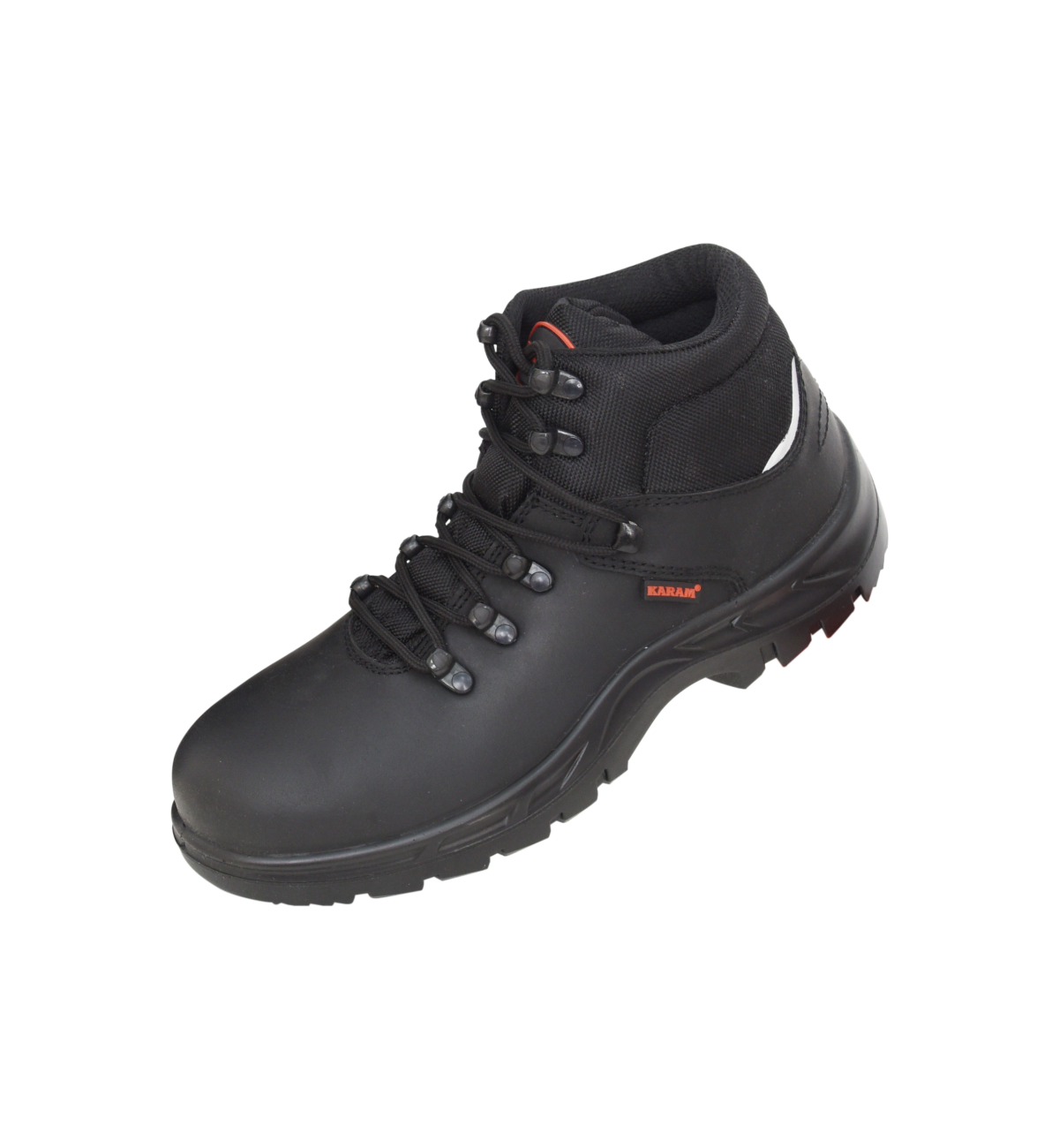 KARAM ISI Marked Buff Black Grain Leather Safety Shoe, Single Density ...