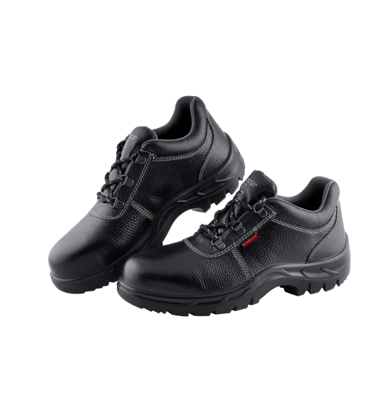 KARAM ISI Marked Executive Leather Safety Shoe with Single Density & Steel Toe | Anti-Static, Anti-Slip, Oil & Heat Resistance | Black | FS055BL(SWSAMN)