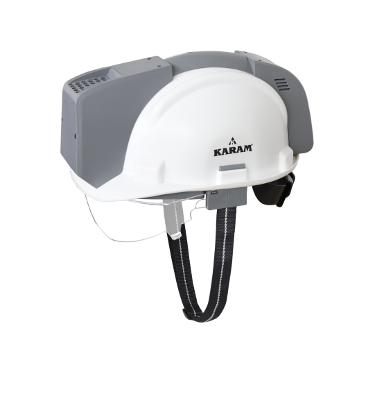  KARAM ISI Certified Aironic Air Conditioned Safety Helmet with Cooling, Heating System, PN629AC(WHITE)