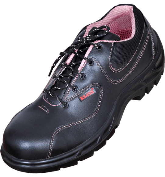 Ladies Safety Footwear with Buff Grain Waxy Black Leather Safety Footwear, FS100BL(FKSAMN)