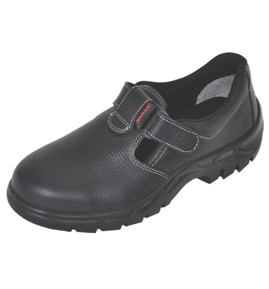 Ladies Black Leather Safety Footwear, trap with Buckle, Protective Metal toe Cap, FS101BL(SWSAPN)