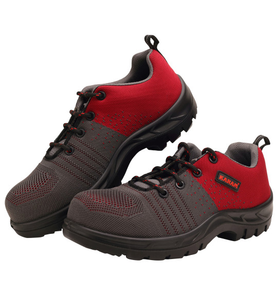 KARAM Flytex ISI Marked Flyknit Sporty Safety Shoes with Excellent Grip, Comfort with Single Density & Fiber Toe Cap | Anti-Static, Anti-Slip, Oil & Heat Resistant, FS213