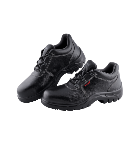 KARAM ISI Marked Executive Leather Safety Shoe with Single Density & Steel Toe | Anti-Static, Anti-Slip, Oil & Heat Resistance | Black | FS055BL(SWSAMN)