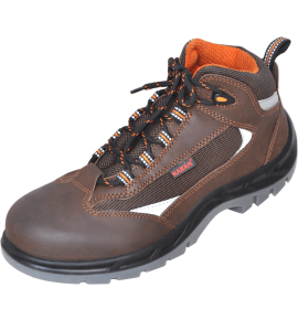 Executive Sporty Lace up Brown Leather Safety Footwear, FS65BR(SWDAMN)