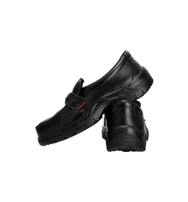 KARAM Executive Type Safety Shoe Slip-on with buff grain waxy Black, Anti-Slip, Antistatic, Oil & Heat Resistance Leather Safety Footwear, FS72BL(SKSAMN)