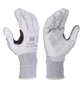 Black+Decker White PU Coated Safety Hand Gloves, BXPG0350IN