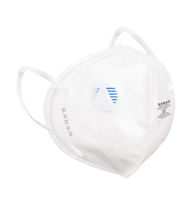 KARAM Anti Pollution Soft Fabric Disposable Face Mask with Exhalation Valve & Ear Loops | White Face Mask Protect Against Virus & Dust | RF02+(WHITE)