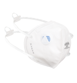 KARAM Anti-Pollution Polypropylene White Mask with Adjustable Head Band & Exhalation Valve | Safety Mask Protect Against Dust & Virus | ISI Certified | RFH12+(WHITE), Pack of 12