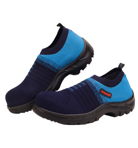 KARAM Flytex ISI Marked Flyknit Slip On Safety Shoes with Excellent Grip, Comfort with Single Density & Fiber Toe Cap | Anti-Static, Anti-Slip, Oil & Heat Resistant, FS203