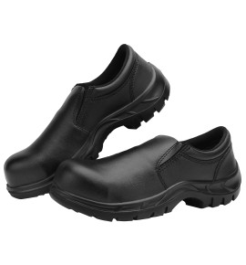 KARAM Safety Shoes with Steel Toe & Single Density PU Sole for Anti-Slip, Antistatic, Oil & Heat Resistance, Black, FS13BL(SWSAMN)-