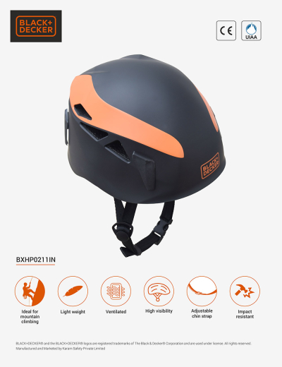 Durable mountaineering, climbing, trekking safety helmet, ensuring reliable head protection during outdoor adventures.