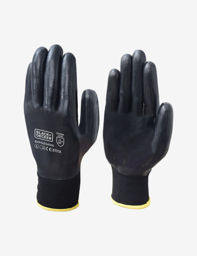 BLACK+DECKER Black Nitrile Hand Gloves, BXPG0345IN