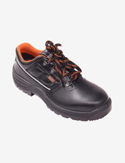 BLACK+DECKER single density black lace up leather safety shoes BXWB0101IN