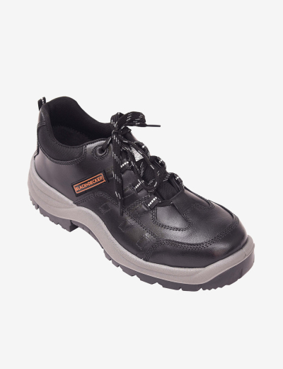 BLACK+DECKER Black Lace-Up Leather Safety Shoes, BXWB0112IN
