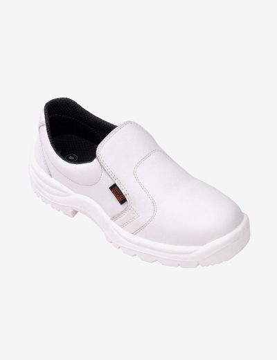 White slip on low ankle safety footwear BXWB0151IN