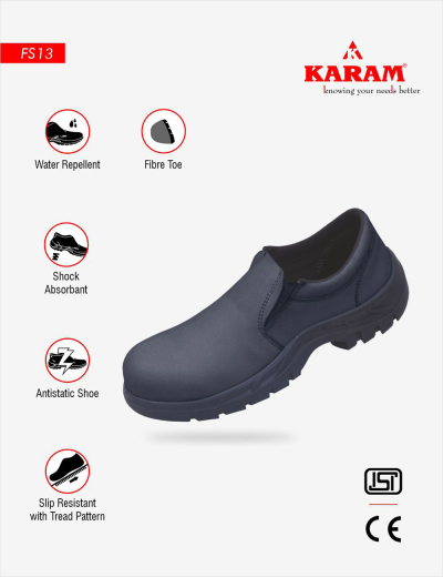 Black Composite Toe safety shoes, water repellent and antistatic safety shoes.