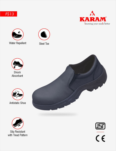 Black Steel Toe Safety Shoes, Water-Repellent and Antistatic safety shoes