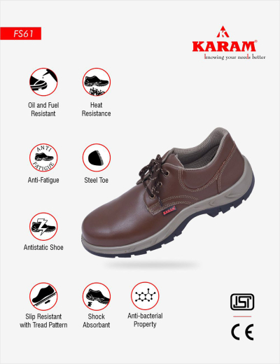 Discover our antistatic brown leather safety shoes with steel toe. Lightweight, oil and heat resistant for maximum protection and comfort.
