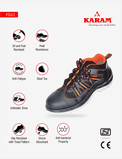 Explore our range of safety shoes for men: Black leather, steel toe, formal, lightweight, breathable, anti-static, comfortable, at competitive prices.