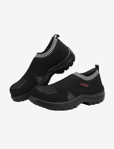 Flytex Black Slip-On Sporty Safety Shoes, FS208FN(FWSAMN)