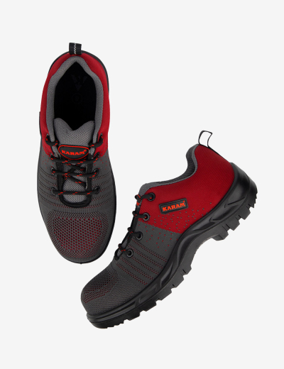 Red and Grey Safety shoes