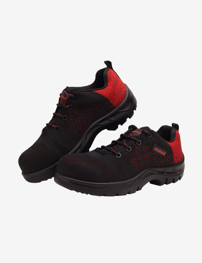 Flytex Red and Black Sporty Safety Shoes, FS215FN(FWSAMN)