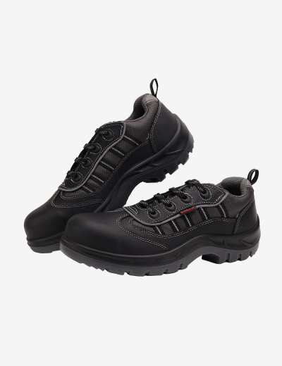 Black Leather safety shoes 
