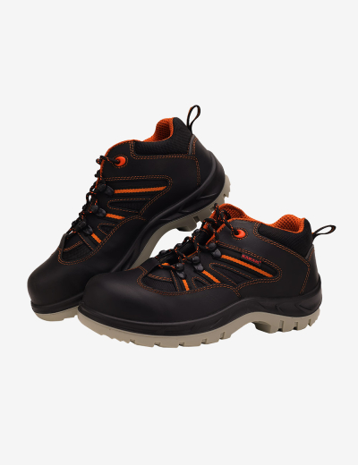 Executive Sporty Lace-Up Black Leather Safety Shoes, FS63BL(SWDAMN)