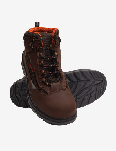 Executive Sporty Lace-Up Brown Leather Safety Shoes, FS65BR(FWDAMN)