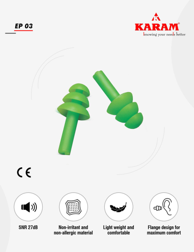 Reusable Ear Plugs Ep03 - Reliable Hearing Protection. Comfortable, reusable design for safety. Ideal for noise reduction. 