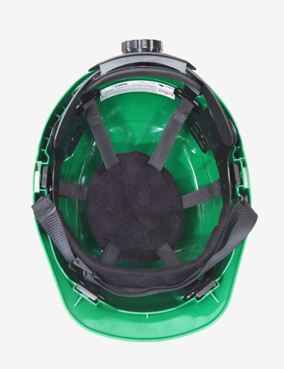 Karam industrial safety helmet: essential PPE for construction, featuring ratchet design for secure head protection in hazardous work environments.