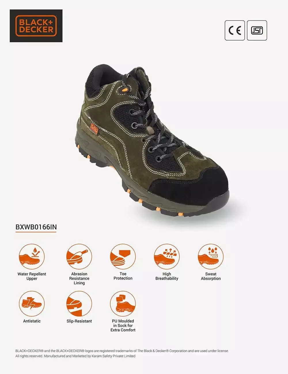 Buy Olive Green Suede Leather Safety Shoes, BXWB0166IN – KARAM Online