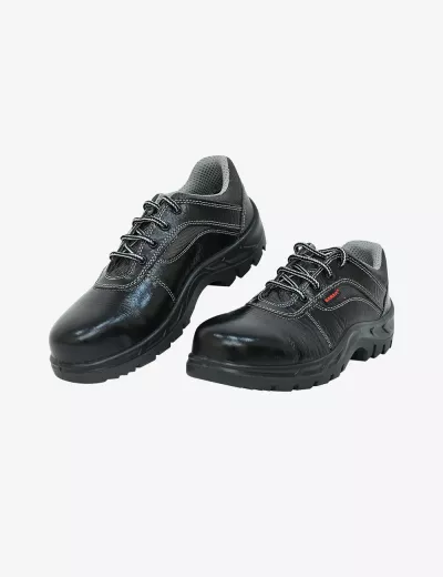 Buy Executive Sporty Lace-Up Black Leather Safety Shoes, FS62BL